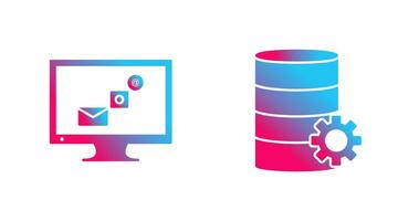 Digital Marketing und Datenbank Verwaltung Symbol vektor