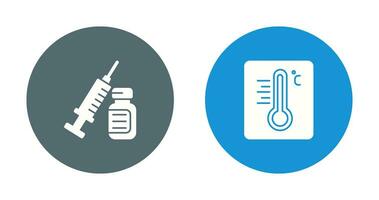 Spritze und Thermometer Symbol vektor