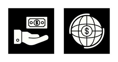 Geld und Globus Symbol vektor