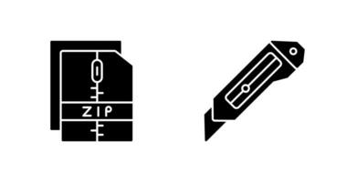 Cutter und Postleitzahl Datei Symbol vektor