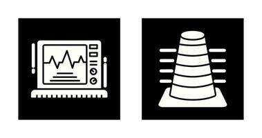 pollare och ekg övervaka ikon vektor