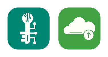 elektronisch Schlüssel und hochladen Symbol vektor