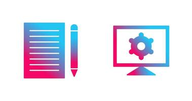 skriva respons och dator inställningar ikon vektor