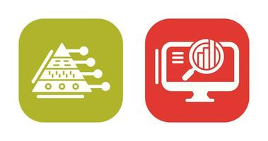 Pyramide Graph und Suche Symbol vektor