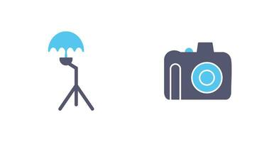 Regenschirm Stand und dslr Kamera Symbol vektor