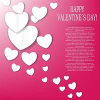 Valentinstag Papier Herz Hintergrund, Vektor-Illustration vektor
