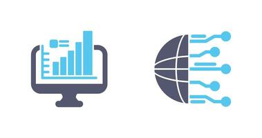 övervaka och nätverk ikon vektor