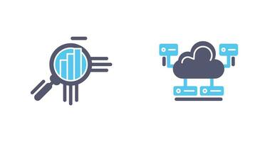 företag analys och moln databas ikon vektor
