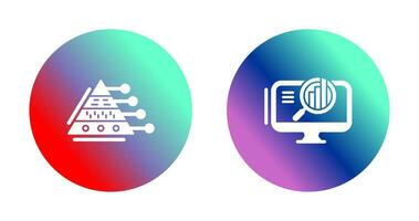 Pyramide Graph und Suche Symbol vektor