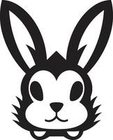 årgång svart kanin insignier svart kanin vektor symbol