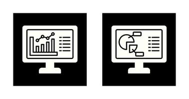 Graf och paj Diagram ikon vektor
