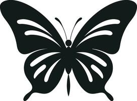 inky schwarz Flügel anmutig Majestät einzigartig Schmetterling Abzeichen Onyx Eleganz vektor