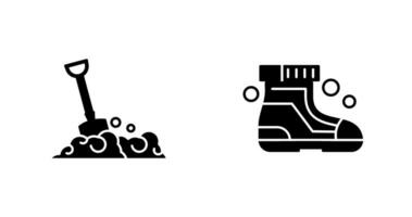 skyffel och åka skidor stövlar ikon vektor