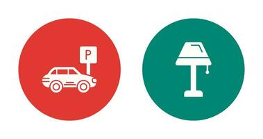 Parkplatz und Lampe Symbol vektor