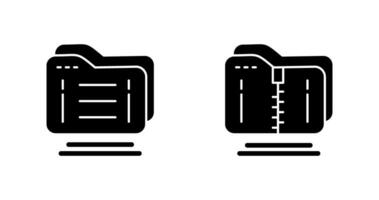 Mappe und komprimiert Symbol vektor