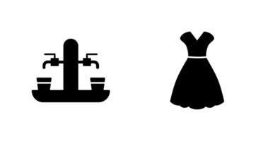 öl kran och kvinna klänning ikon vektor