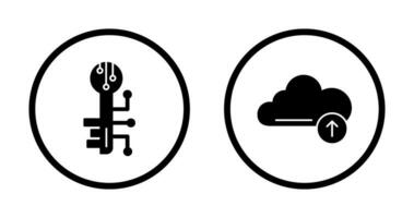 elektronisch Schlüssel und hochladen Symbol vektor