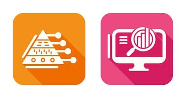 Pyramide Graph und Suche Symbol vektor