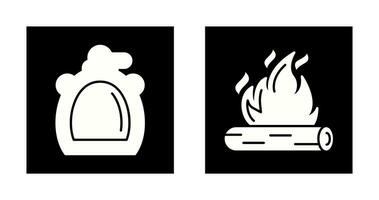 Kantine und Lagerfeuer Symbol vektor