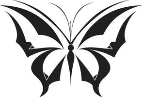 noir Schönheit nimmt Flug Schmetterling Symbol Eleganz im einfarbig schwarz Schmetterling Symbol vektor