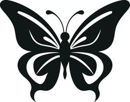 Eleganz nimmt Flügel schwarz Schmetterling Symbol majestätisch flattern Schmetterling Symbol im schwarz vektor