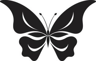 monochromatisch Freude Schmetterling Logo im schwarz kompliziert Linien schwarz Schmetterling Symbol vektor