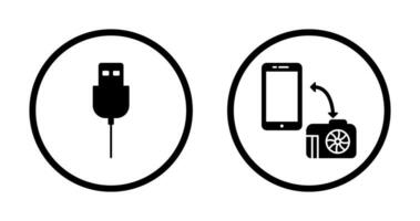 USB Kabel und Transfer Bilder Symbol vektor