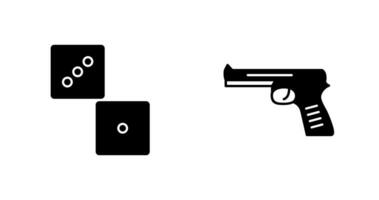 tärningar och pistol ikon vektor