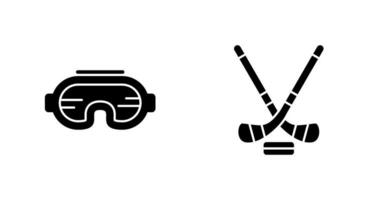 Goggle und Eis Eishockey Symbol vektor