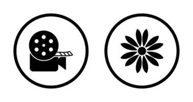 Video Spule und Blume Symbol vektor