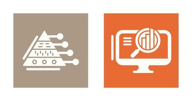 Pyramide Graph und Suche Symbol vektor