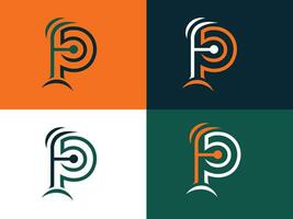 fp brev logotyp design vektor