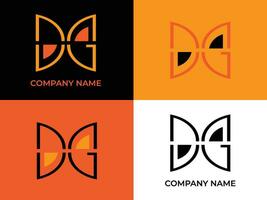 dg brev logotyp design vektor