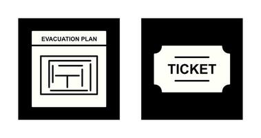 Evakuierung planen und Tickets Symbol vektor