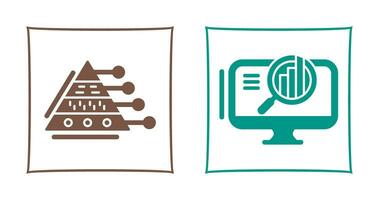 Pyramide Graph und Suche Symbol vektor