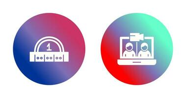 Video Konferenz und Lineal Symbol vektor