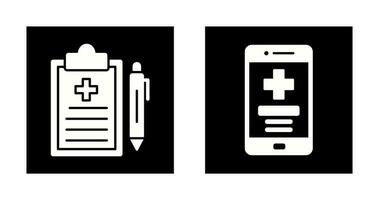 medizinisch Aufzeichnung und medizinisch App Symbol vektor