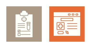 medizinisch Bericht und Browser Symbol vektor