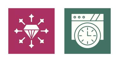 Diamant und Mauer Uhr Symbol vektor