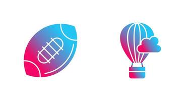 varm luft baloon och fotboll ikon vektor