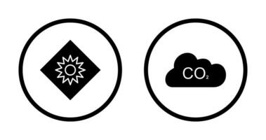 optisch Strahlung und Kohlenstoff Dioxid Symbol vektor