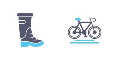 Regen Stiefel und Radfahren Symbol vektor