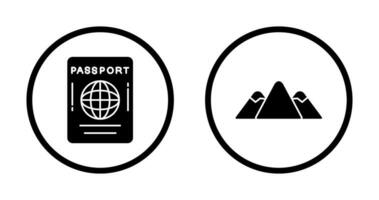 Reisepass und Berg Symbol vektor