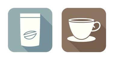 Kaffee Tasche und Tee Tasse Symbol vektor