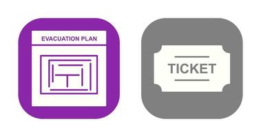 Evakuierung planen und Tickets Symbol vektor