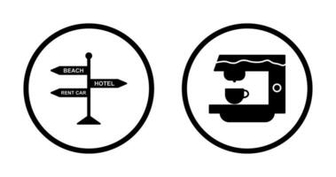 Schild und Kaffee Maschine Symbol vektor