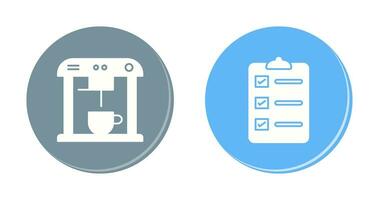Kaffee Maschine und bestellen aufführen Symbol vektor