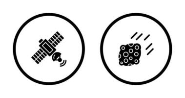 Satellit und Asteroid Symbol vektor