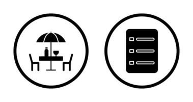 Cafe Tabelle und Speisekarte Symbol vektor