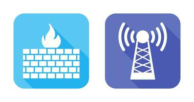 Firewall und Turm Symbol vektor